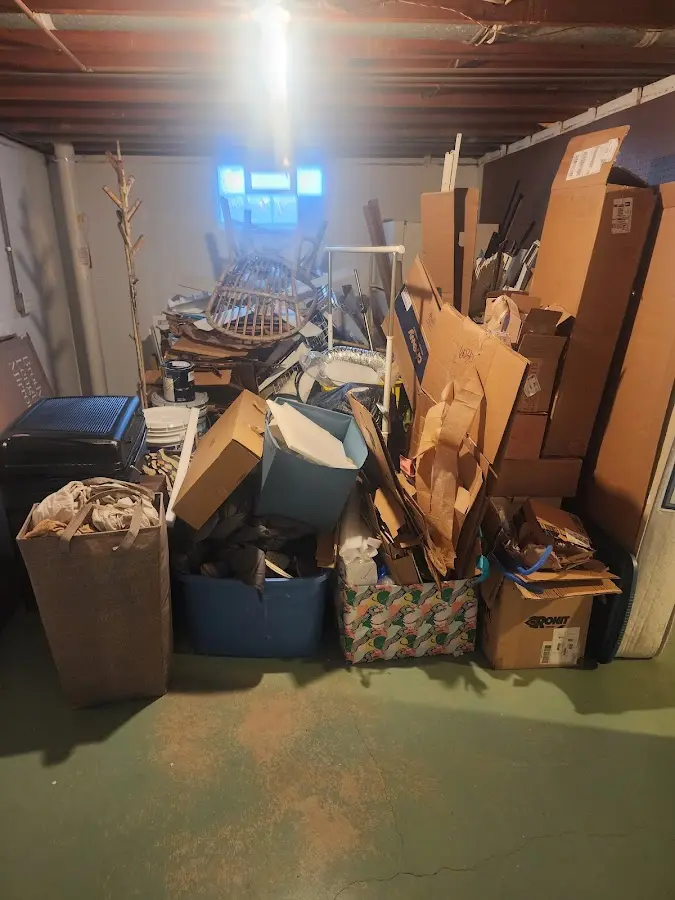 Roll-off dumpster container at job site for 20 Yard Dumpster Rental in Throop